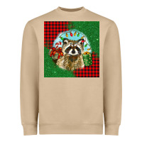 Mushroom christmas raccoon Heavyweight Sweatshirt - BarkalooDesign