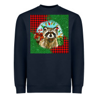 Navy christmas raccoon Heavyweight Sweatshirt - BarkalooDesign