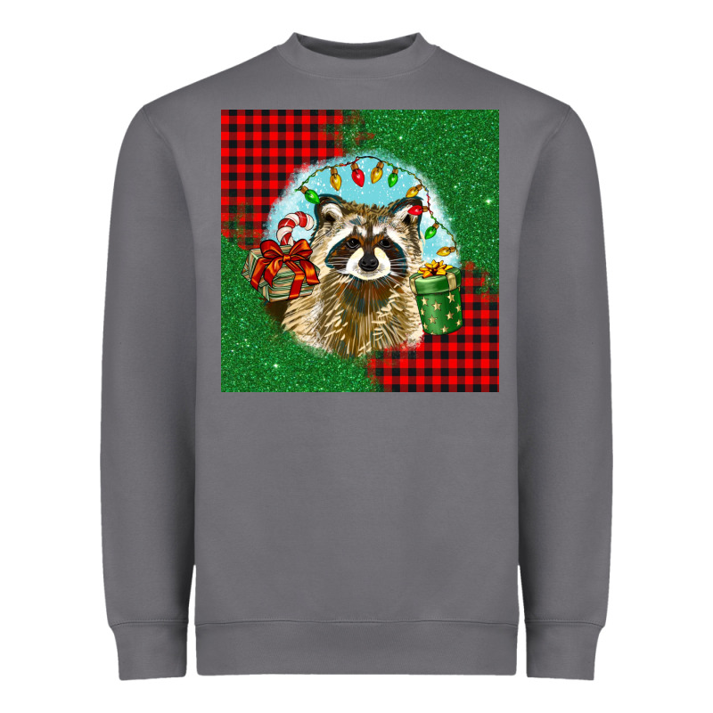 Christmas Raccoon Heavyweight Sweatshirt by BarkalooDesign | Teevron