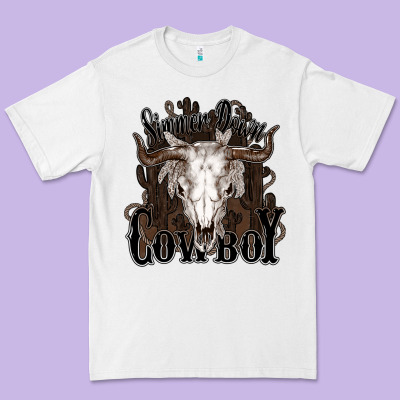 Simmer Down Cowboy Premium Tee Designed By Howdyjamesfarm