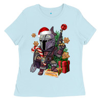 Baby Blue Christmas gnome Ladies Tee - CowGirlArtShop