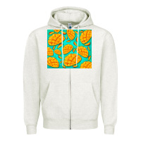 Oatmeal Heather mango Zipper Hoodie - BarkalooDesign