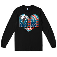 Black American mini heart 4th of july Long Sleeve Tee - FaDigitalArtStudio