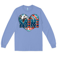 Colony Blue American mini heart 4th of july Long Sleeve Tee - FaDigitalArtStudio
