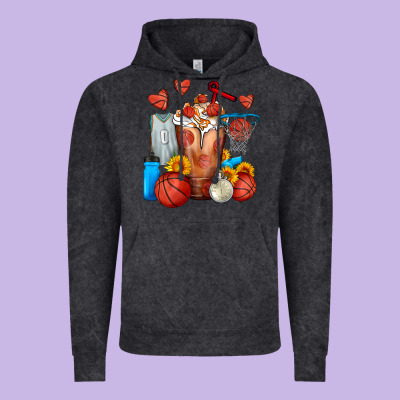 Basketball Sunflower Frappe Vintage Hoodie Designed By Fadigitalartstudio