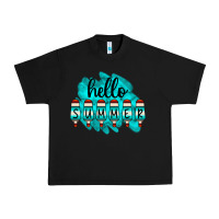 Black Hello Summer Serape Turquoise Urban Heavy Tee - CowCowDesign