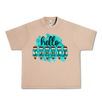 Burro Hello Summer Serape Turquoise Urban Heavy Tee - CowCowDesign