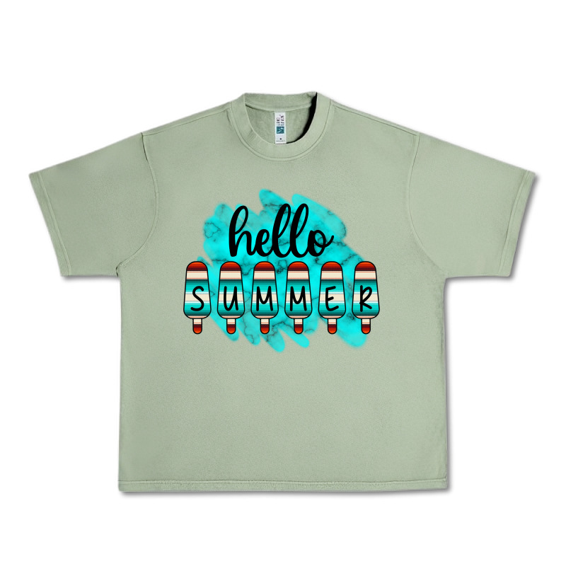 Hello Summer Serape Turquoise Urban Heavy Tee by CowCowDesign | Teevron