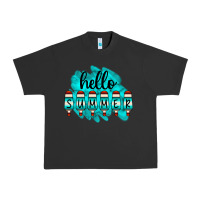 Pigment Black Hello Summer Serape Turquoise Urban Heavy Tee - CowCowDesign