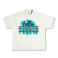 Pistachio Hello Summer Serape Turquoise Urban Heavy Tee - CowCowDesign