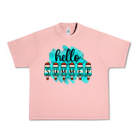 Salmon Hello Summer Serape Turquoise Urban Heavy Tee - CowCowDesign