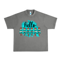 Tornado Hello Summer Serape Turquoise Urban Heavy Tee - CowCowDesign