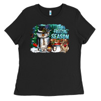 Black its freezin season Ladies Tee - CowGirlArtShop