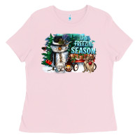 Bubblegum Pink its freezin season Ladies Tee - CowGirlArtShop