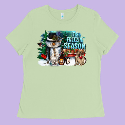 Its Freezin Season Ladies Tee Designed By Cowgirlartshop