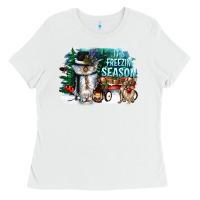 White its freezin season Ladies Tee - CowGirlArtShop