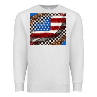 Oatmeal Heather American flag and race flag Premium Sweatshirt - AdoDesignShop