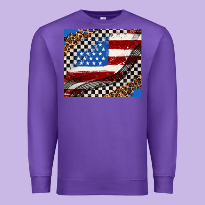 American Flag And Race Flag Premium Sweatshirt Designed By Adodesignshop