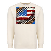 Sandshell American flag and race flag Premium Sweatshirt - AdoDesignShop