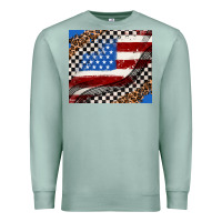 Seafoam American flag and race flag Premium Sweatshirt - AdoDesignShop