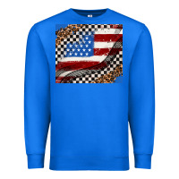 True Royal American flag and race flag Premium Sweatshirt - AdoDesignShop