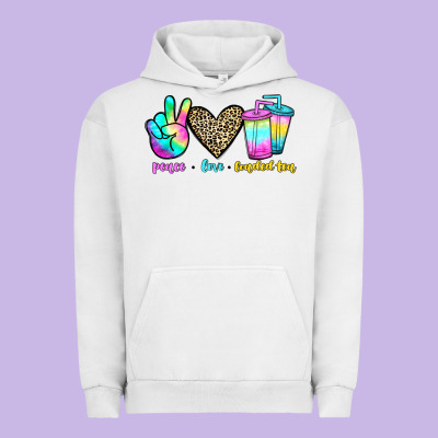 Peace Love Loaded Tea Urban Hoodie Designed By Jahusdesignshop