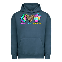 Pigment Midnight Navy peace love loaded tea Urban Hoodie - JahusDesignShop