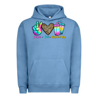 Pigment Pebble Blue peace love loaded tea Urban Hoodie - JahusDesignShop