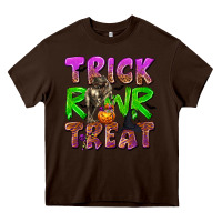 Chocolate Brown Trick Rawr Treat Heavy Core Tee - texasbilliewilder