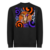 Black halloween bull skull Heavyweight Sweatshirt - BarkalooDesign