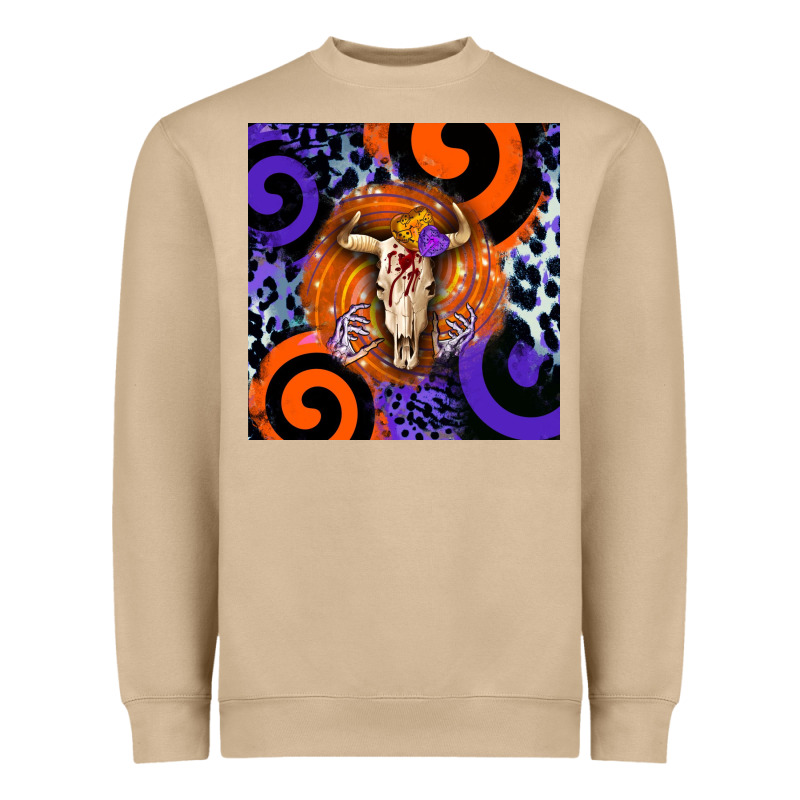 Halloween Bull Skull Heavyweight Sweatshirt by BarkalooDesign | Teevron