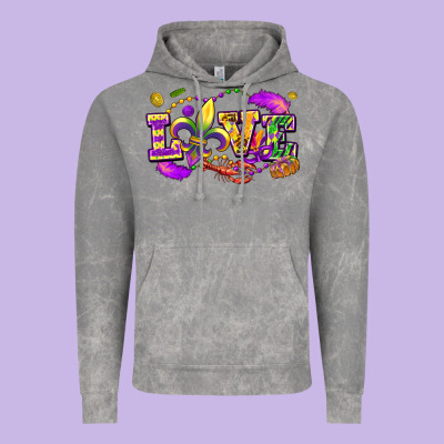 Love Mardi Gras Vintage Hoodie Designed By Fadigitalartstudio