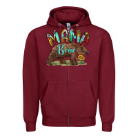 Burgundy mama bear Zipper Hoodie - BarkalooDesign
