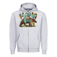 Heather Grey mama bear Zipper Hoodie - BarkalooDesign