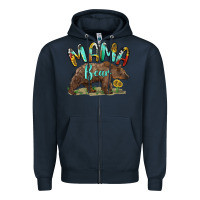 Navy mama bear Zipper Hoodie - BarkalooDesign