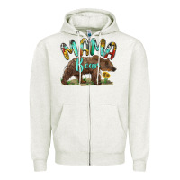 Oatmeal Heather mama bear Zipper Hoodie - BarkalooDesign