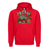 Red mama bear Zipper Hoodie - BarkalooDesign