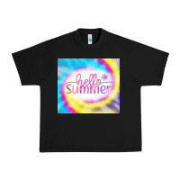 Black Hello Summer Tie Dye Tumbler Urban Heavy Tee - CowCowDesign