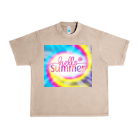 French Oak Hello Summer Tie Dye Tumbler Urban Heavy Tee - CowCowDesign
