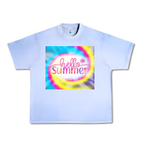 Grape Ice Hello Summer Tie Dye Tumbler Urban Heavy Tee - CowCowDesign