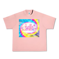Salmon Hello Summer Tie Dye Tumbler Urban Heavy Tee - CowCowDesign