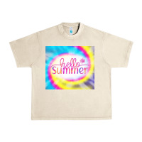Sandshell Hello Summer Tie Dye Tumbler Urban Heavy Tee - CowCowDesign