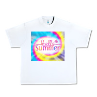 White Hello Summer Tie Dye Tumbler Urban Heavy Tee - CowCowDesign