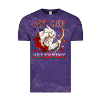 Cloud Purple my cat is my valentine Vintage Tee - OliviaCreatesArt