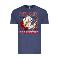 Vintage Denim my cat is my valentine Vintage Tee - OliviaCreatesArt