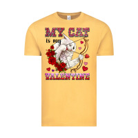 Vintage Mustard my cat is my valentine Vintage Tee - OliviaCreatesArt