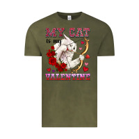 Vintage Olive my cat is my valentine Vintage Tee - OliviaCreatesArt