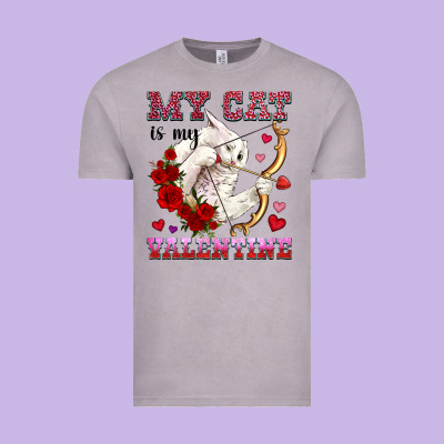 My Cat Is My Valentine Vintage Tee Designed By Oliviacreatesart
