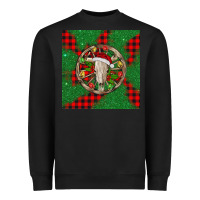 Black Christmas bull skull Heavyweight Sweatshirt - BarkalooDesign