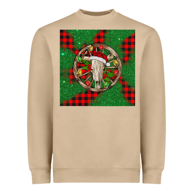 Christmas Bull Skull Heavyweight Sweatshirt by BarkalooDesign | Teevron